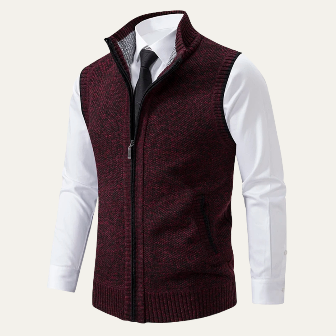 The Ridgecrest Men’s Business Casual Knit Zip Up Sweater Vest