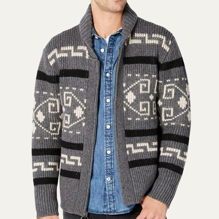 The Serravalle Men’s Button Up Knit Cashmere Shawl Collar Cardigan