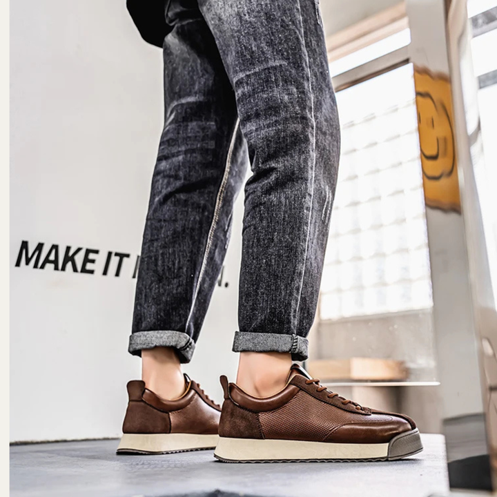 The Woodmere Men’s Retro Faux Leather Casual Comfort Lace Up Shoes