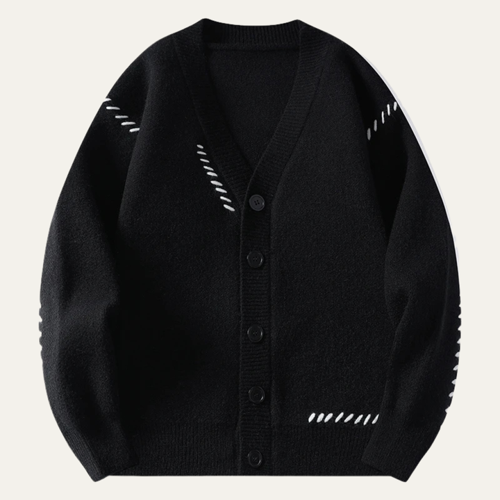 The Brexton Men’s Knitted Cardigan – Casual V Neck Button Down