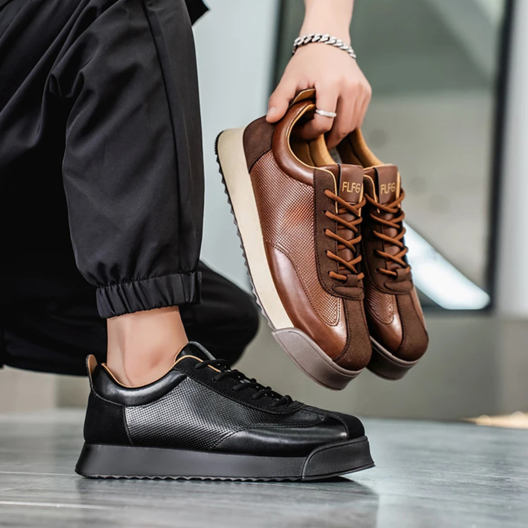 The Woodmere Men’s Retro Faux Leather Casual Comfort Lace Up Shoes