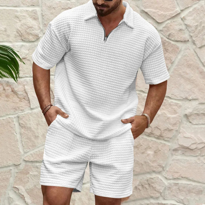 The Ashcroft Men’s Casual Summer Polo Shirt &amp; Shorts Set