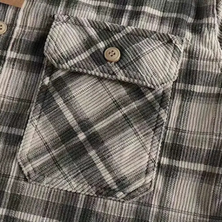 The Forio Men’s Vintage Plaid Flannel Shirt