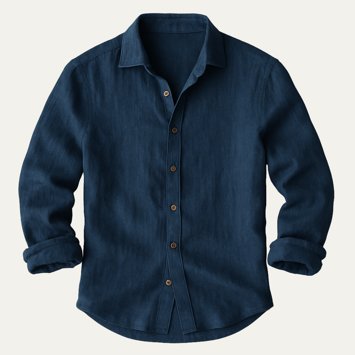 The St. Tropez Vintage Long Sleeve Linen Shirt for Men