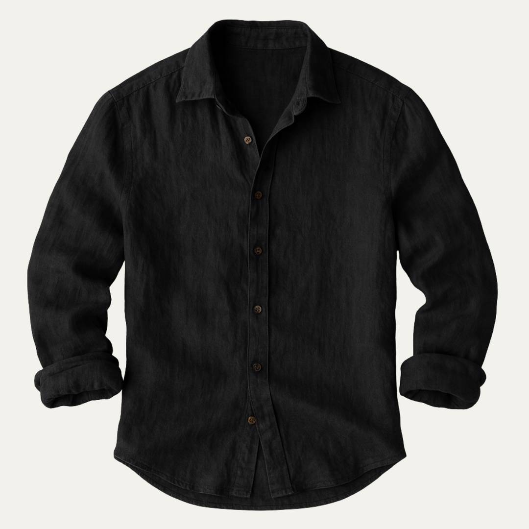 The St. Tropez Vintage Long Sleeve Linen Shirt for Men
