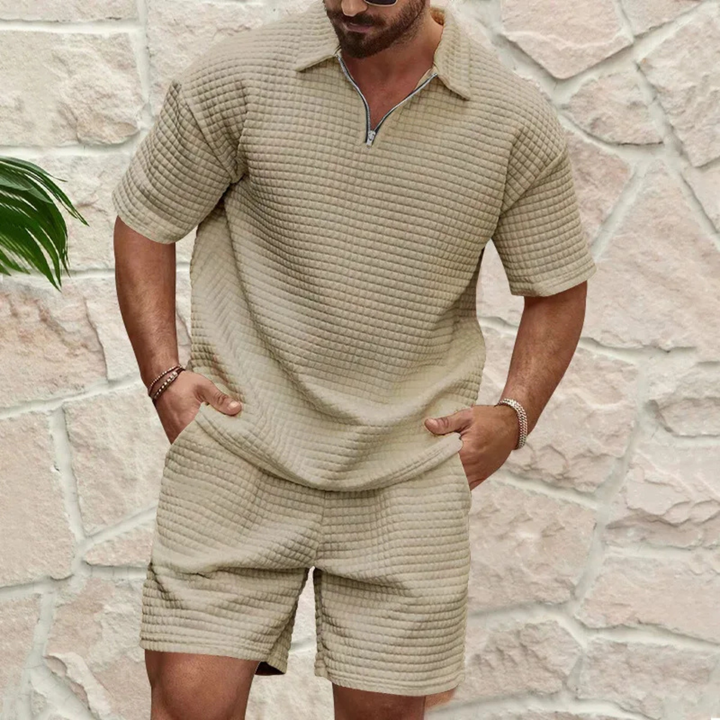 The Ashcroft Men’s Casual Summer Polo Shirt &amp; Shorts Set