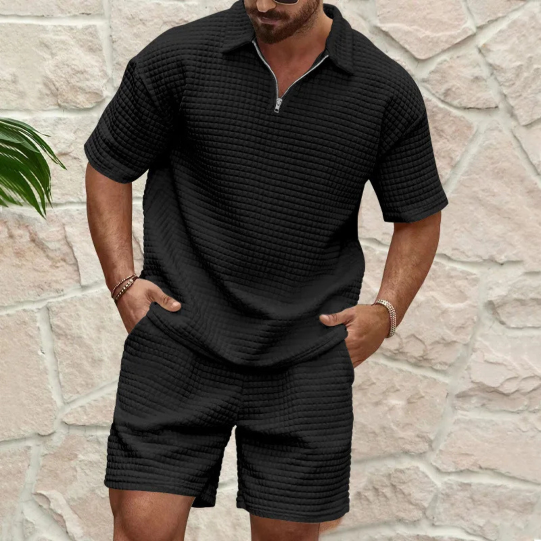 The Ashcroft Men’s Casual Summer Polo Shirt &amp; Shorts Set