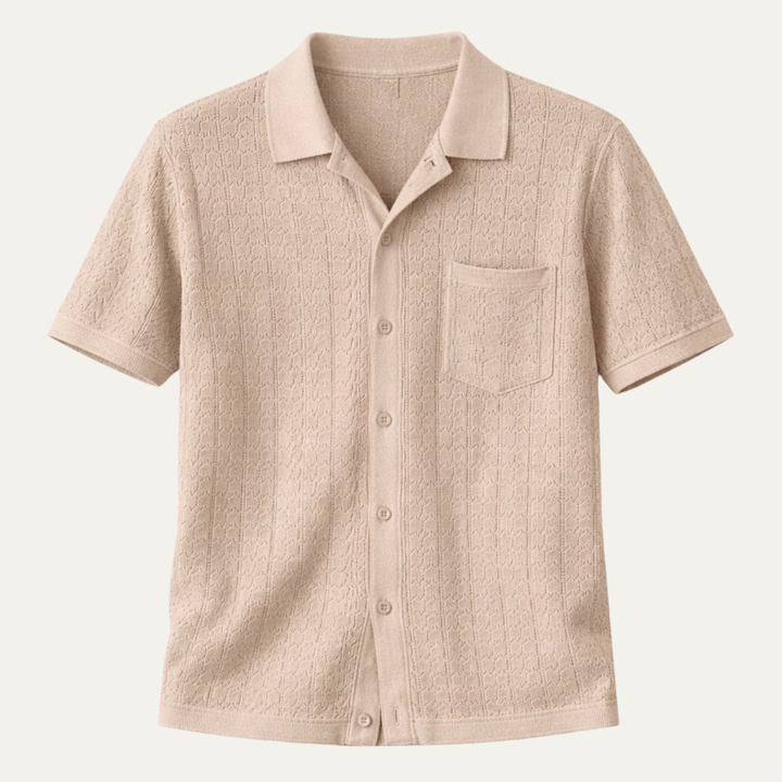 The Milano Men’s Casual Summer Knit Button Down Shirt