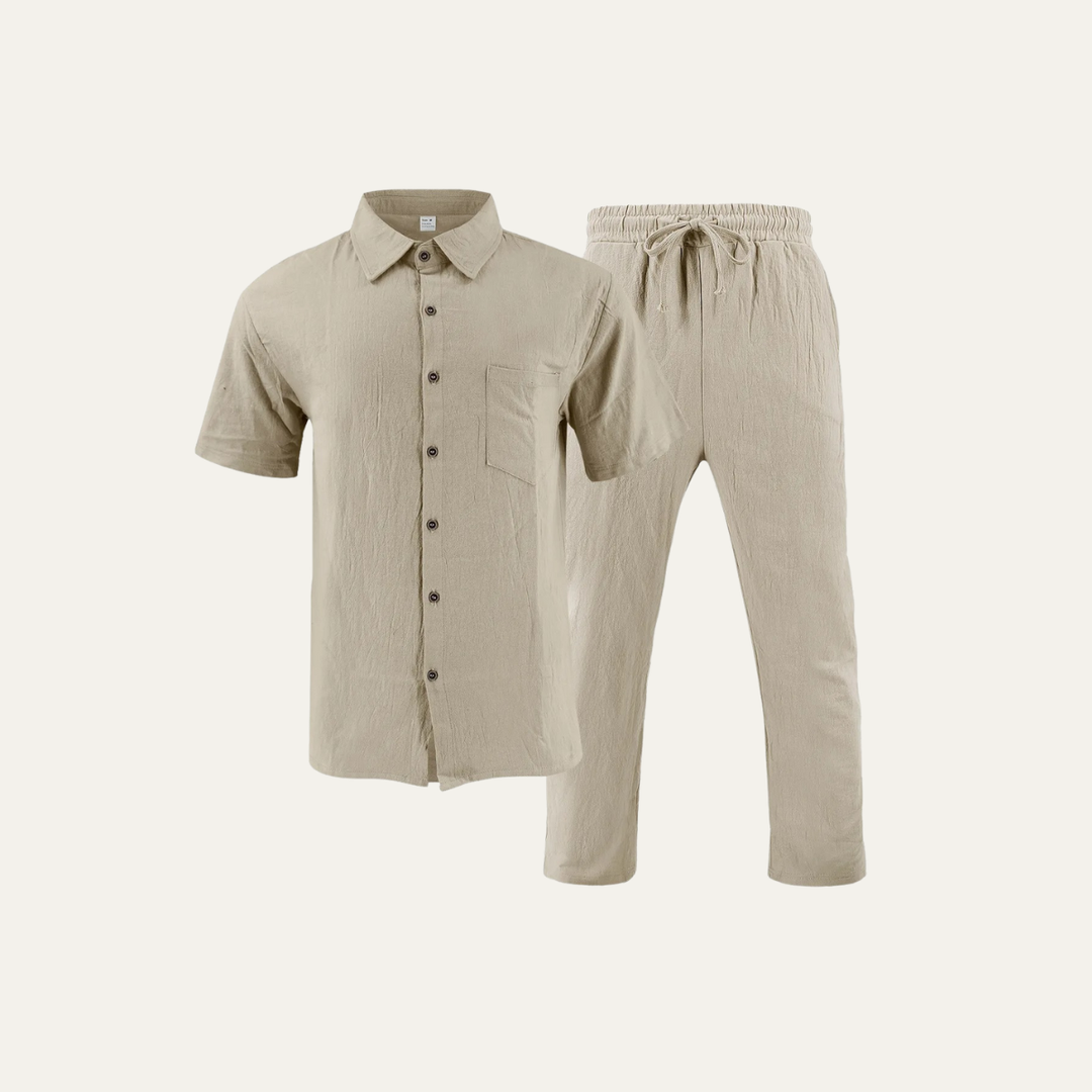 The Crestfall Men’s Summer Linen Set – Shirt &amp; Pants