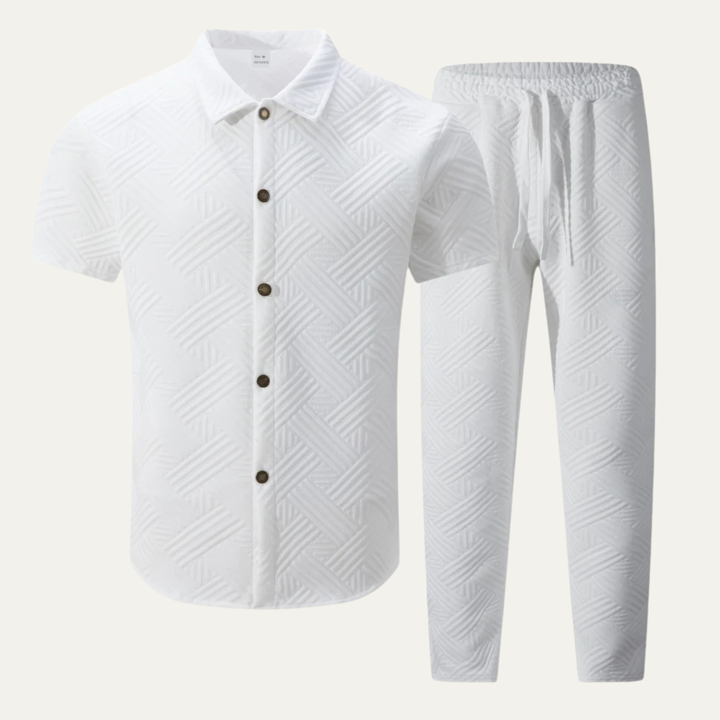 The Rosemont Men’s Shirt &amp; Long Pants Two Piece Casual Set