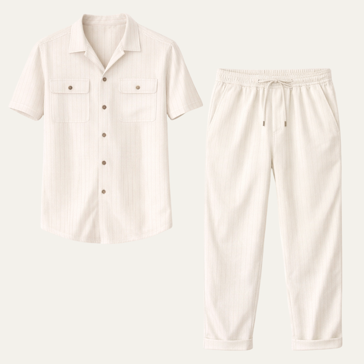 The Edgemont Men’s Casual Button Up Shirt &amp; Pants Set