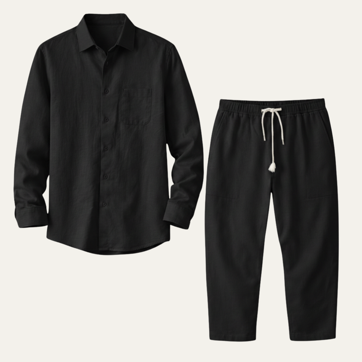 The Brookfield Men’s Casual Breathable Summer Set – Shirt &amp; Pants Set