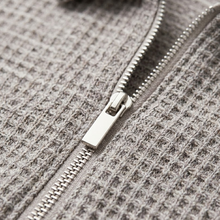 The Ravenswood Men’s Waffle Knit Half Zip Polo Shirt