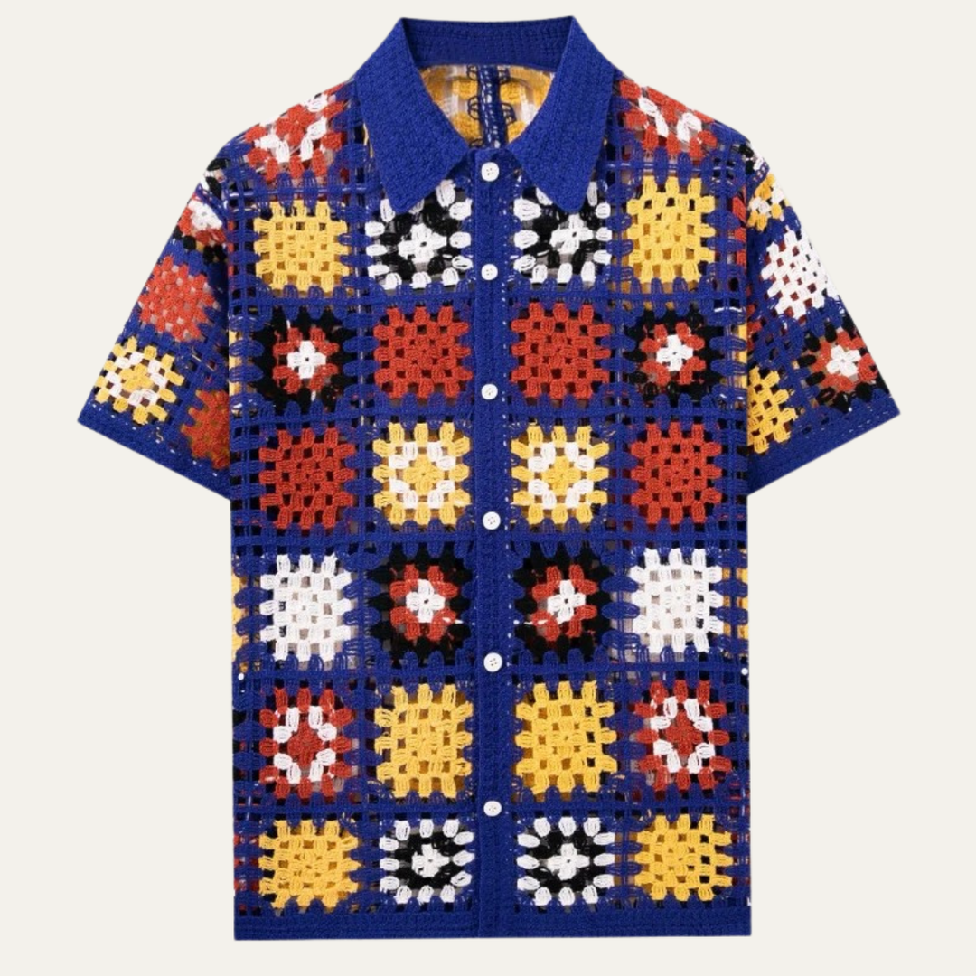 The Foligno Men’s Relaxed Fit Crochet Polo Shirt