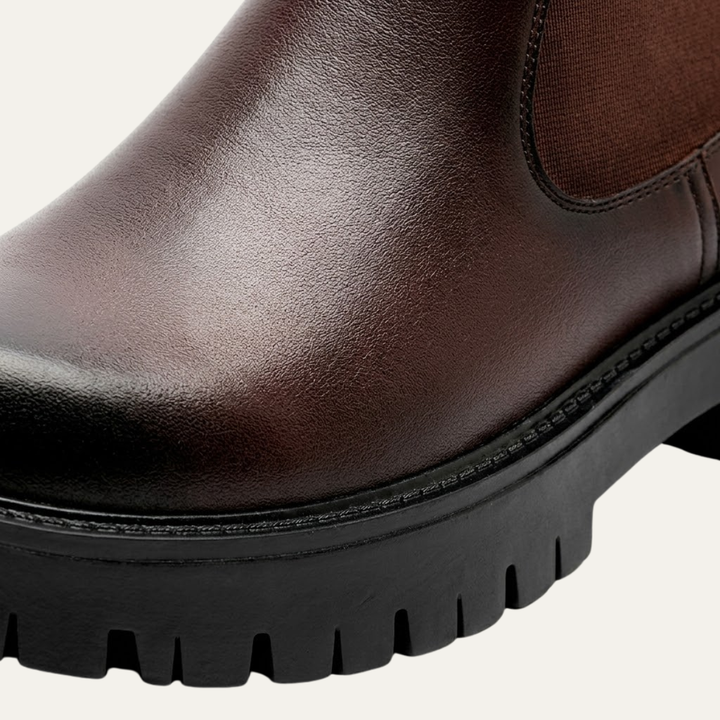 The Cagliari Men’s British Style Platform Faux Leather Ankle Chelsea Boots