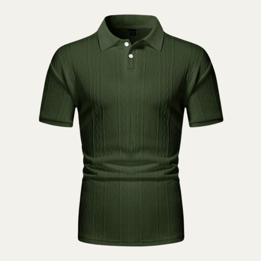 The Willowstone Ridge Men’s Textured Button Up Trendy Polo Shirt