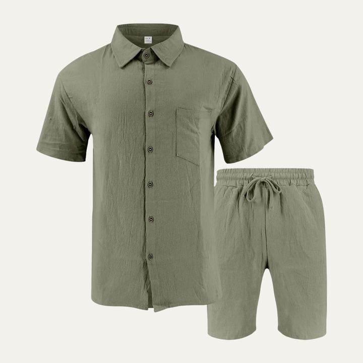 The Wexley Men’s Summer Retro Beach Set – Shirt &amp; Shorts