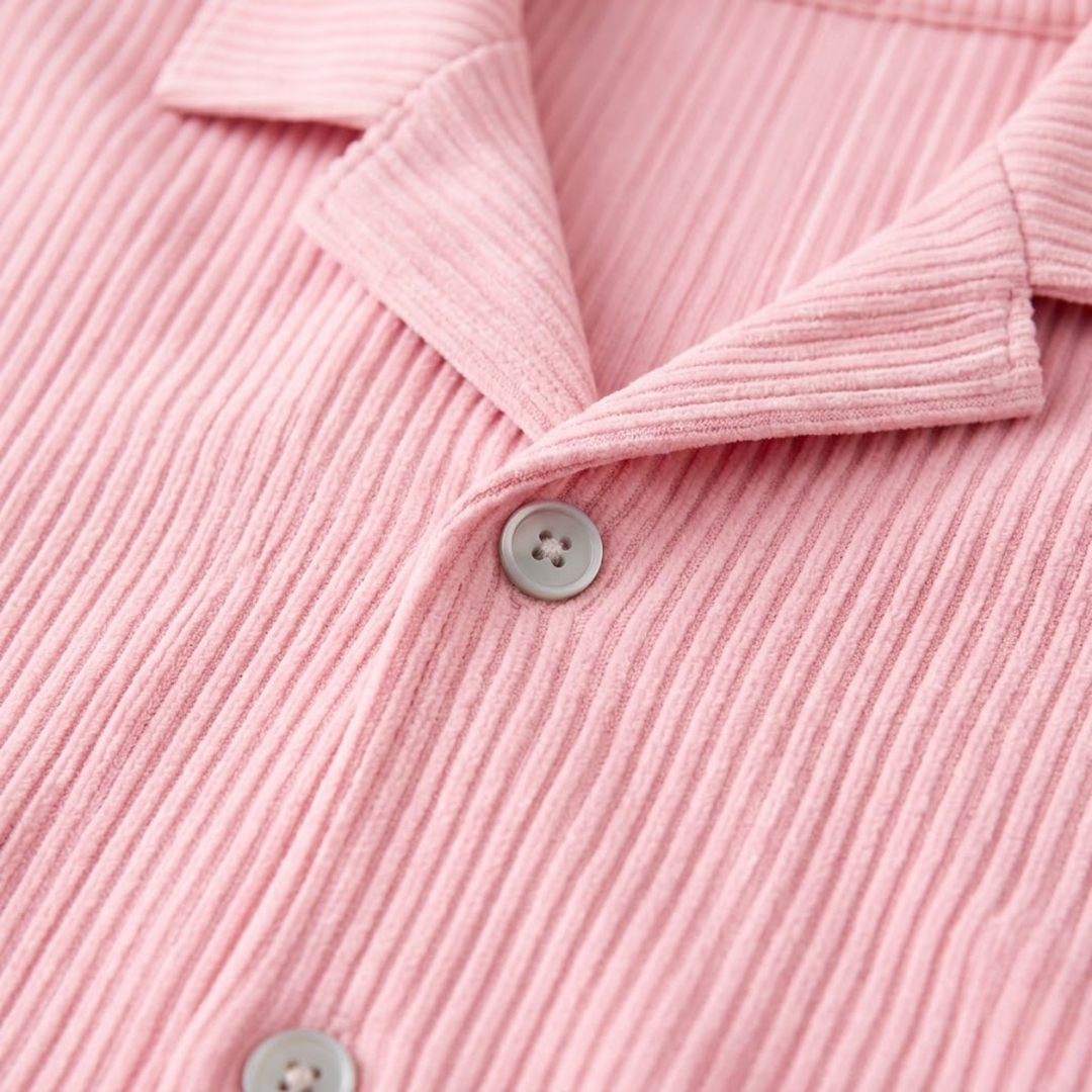 The Brookmill Men’s Ribbed Summer Set – Shirt &amp; Shorts