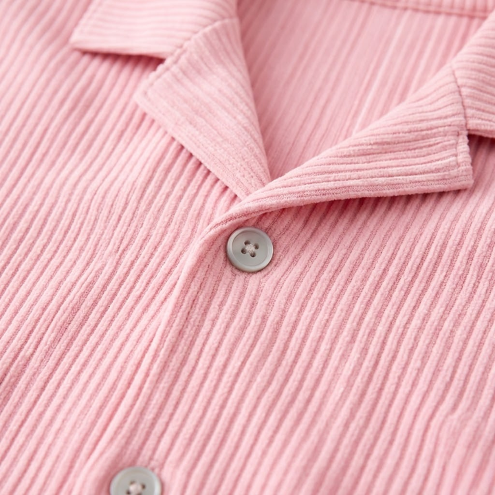The Brookmill Men’s Ribbed Summer Set – Shirt &amp; Shorts
