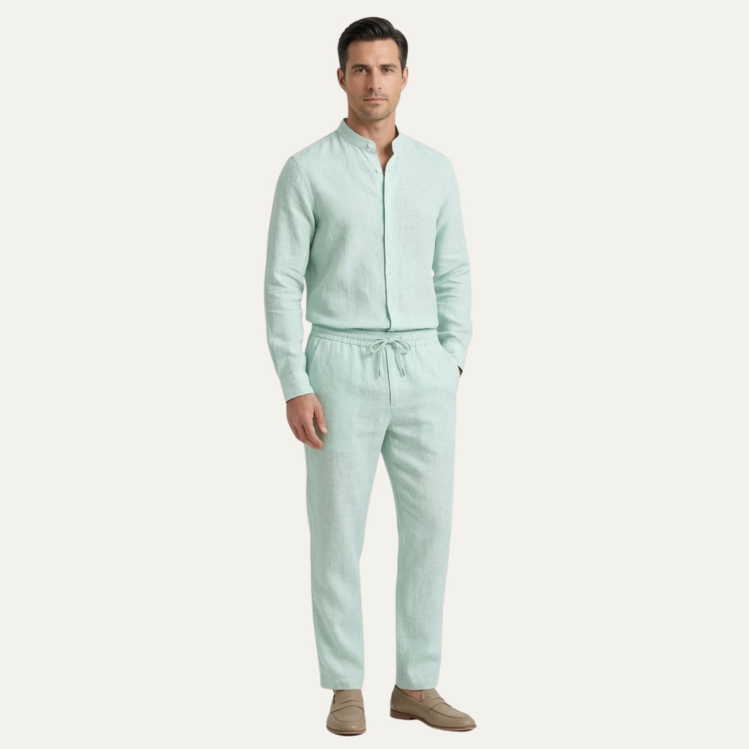 The Cedarbrook Men’s Trendy Cotton Linen Set –  Shirt &amp; Pants