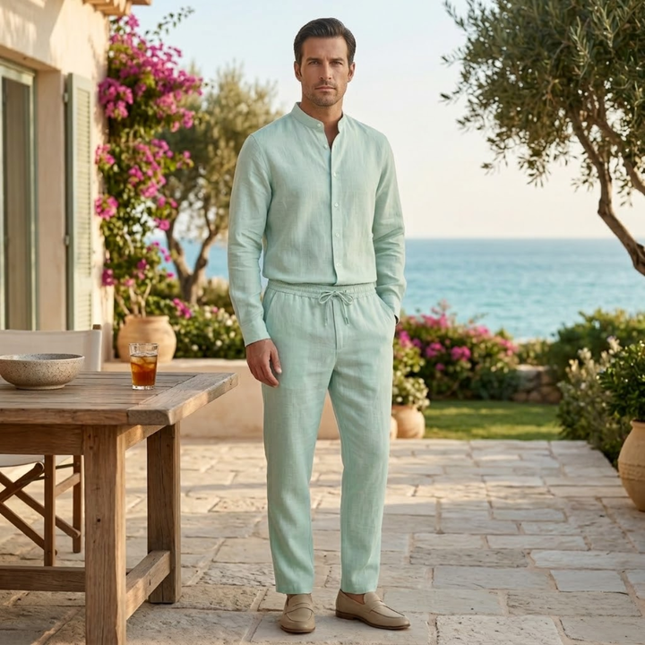 The Cedarbrook Men’s Trendy Cotton Linen Set –  Shirt &amp; Pants