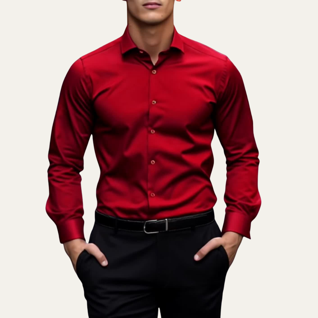 The Pordenone Men’s Slim Fit Stretch Button Down Dress Shirt