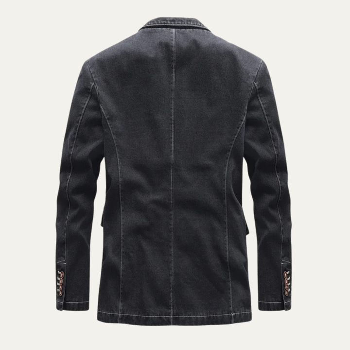 The Windwood Men’s Classic Retro Denim Blazer Jacket