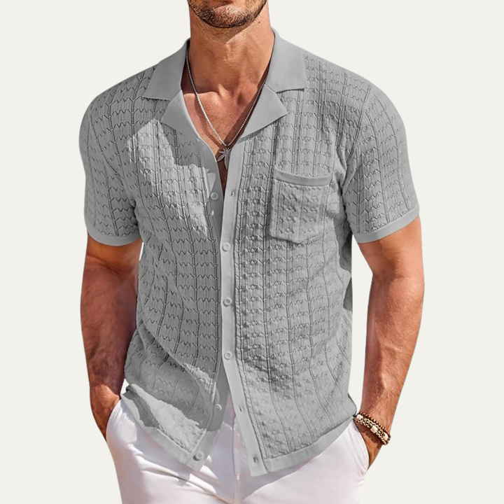 The Milano Men’s Casual Summer Knit Button Down Shirt