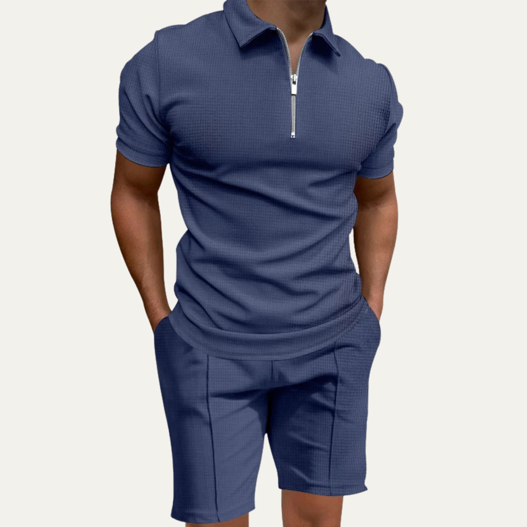 The Marston Men’s Summer Casual Set – Polo Shirt &amp; Shorts