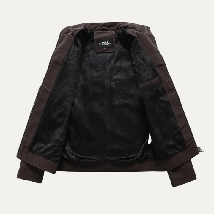 Men’s Zip Up Biker Leather Jacket