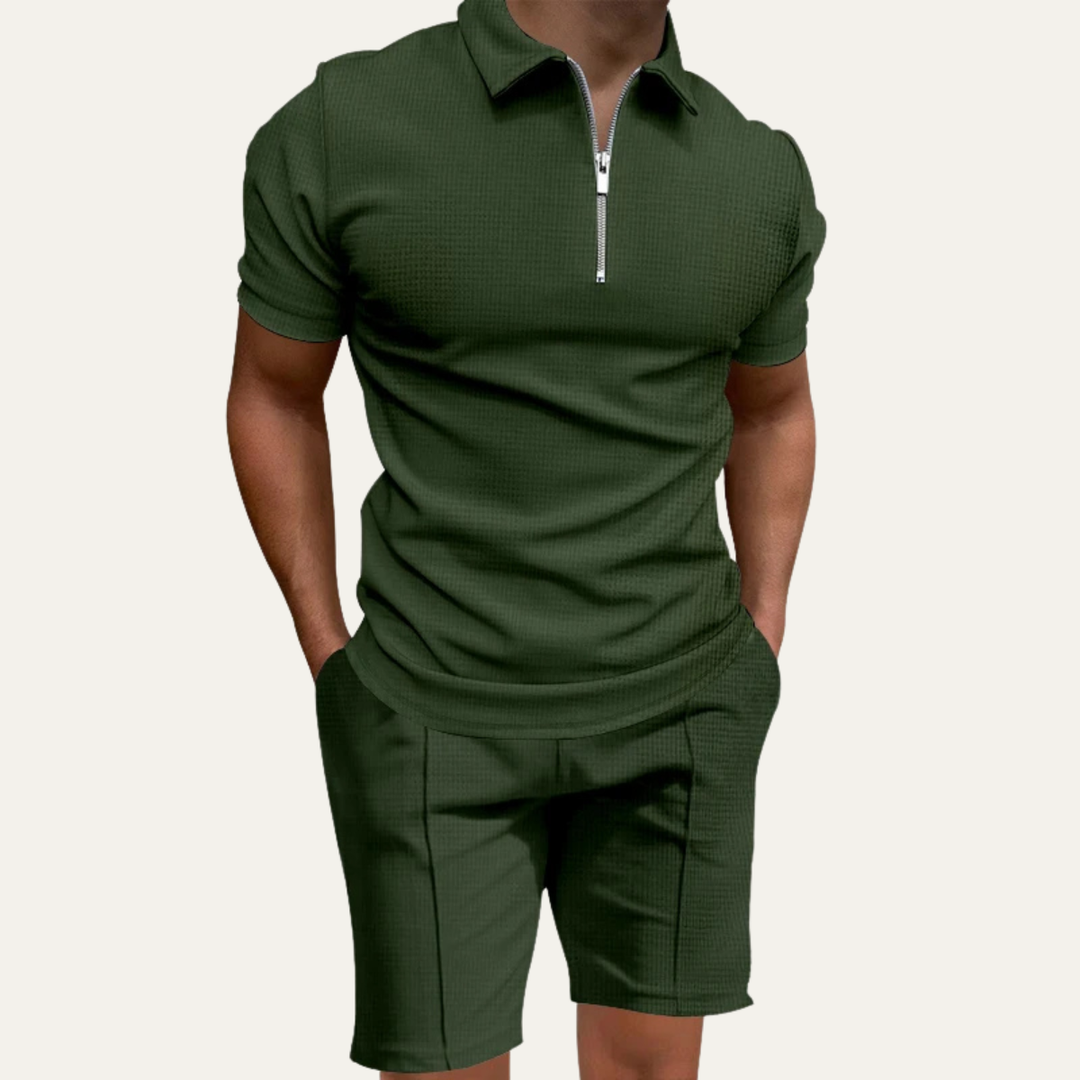 The Marston Men’s Summer Casual Set – Polo Shirt &amp; Shorts