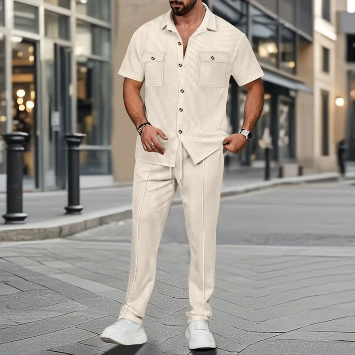 The Edgemont Men’s Casual Button Up Shirt &amp; Pants Set