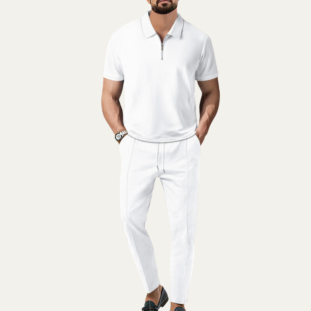 The Thornwood Men’s Casual Lounge Short Sleeve Top &amp; Pants Set
