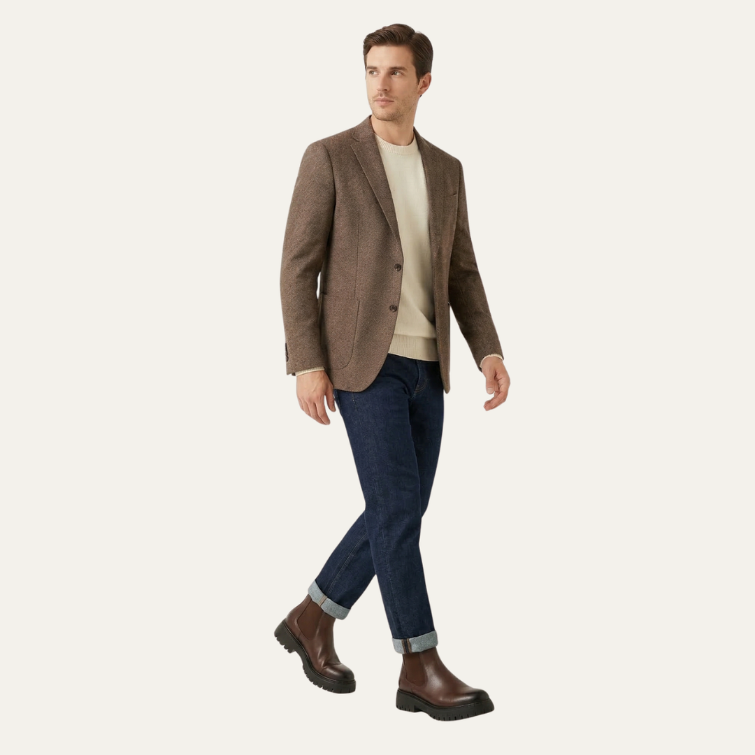 The Cagliari Men’s British Style Platform Faux Leather Ankle Chelsea Boots