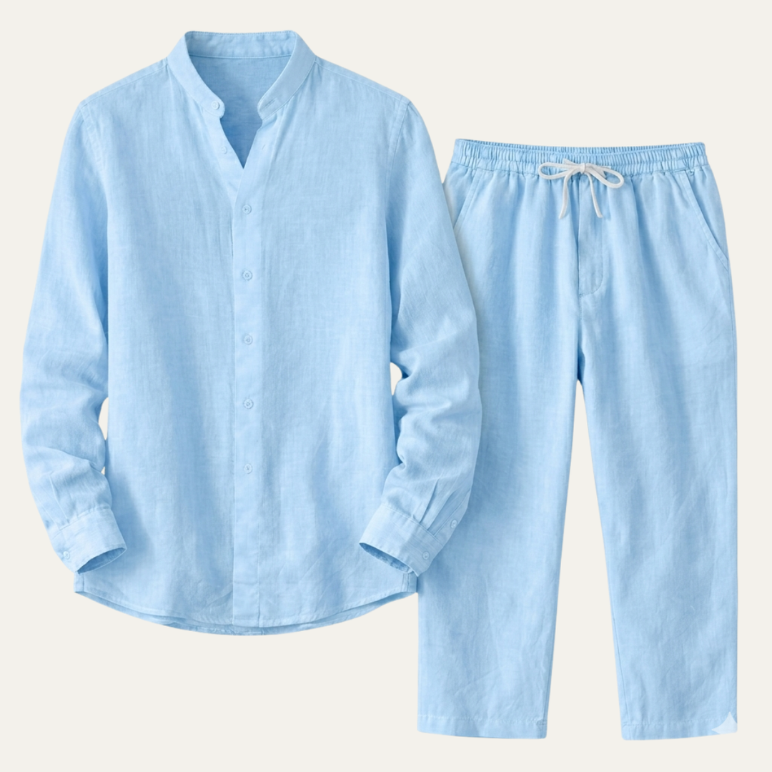 The Cedarbrook Men’s Trendy Cotton Linen Set –  Shirt &amp; Pants