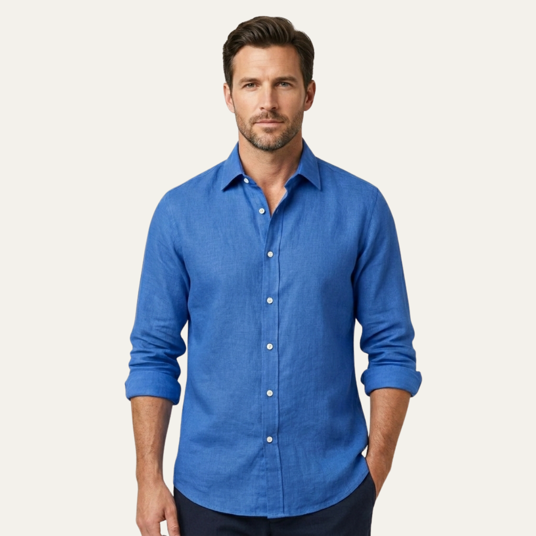 The Willowfield Ridge Men’s Linen Casual Button Up Shirt
