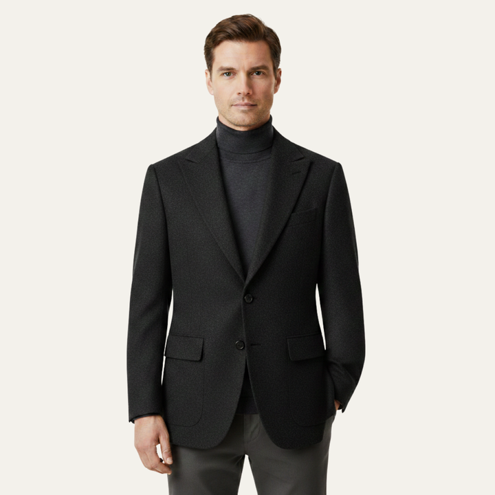 The Rome Men’s Elegant Tailored Tweed Fishbone Blazer Jacket