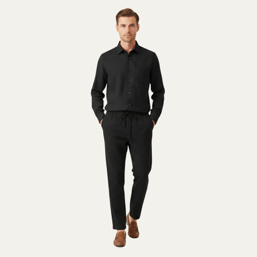 The Brookfield Men’s Casual Breathable Summer Set – Shirt &amp; Pants Set