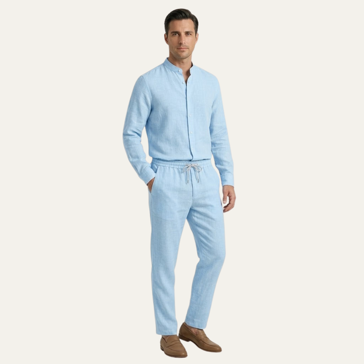 The Cedarbrook Men’s Trendy Cotton Linen Set –  Shirt &amp; Pants