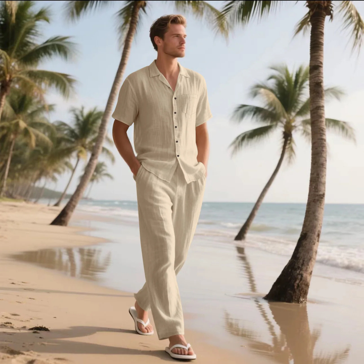 The Crestfall Men’s Summer Linen Set – Shirt &amp; Pants