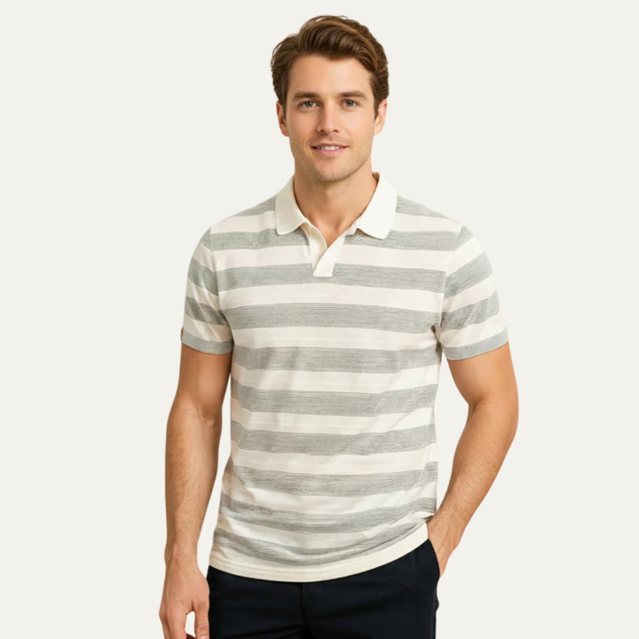 The Varese Men’s Short Sleeve Striped Polo