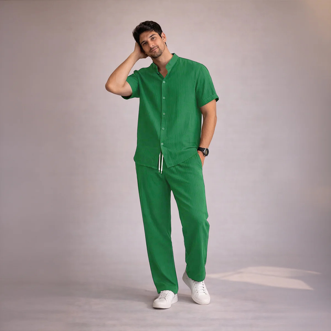 The Pinewater Men’s Linen Summer Trendy Set – Shirt &amp; Pants