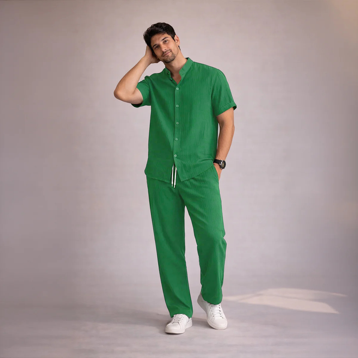 The Pinewater Men’s Linen Summer Trendy Set – Shirt &amp; Pants