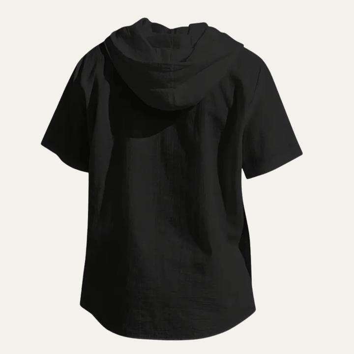 The Glenrock Men’s Cotton Linen Hooded Drawstring Casual Top