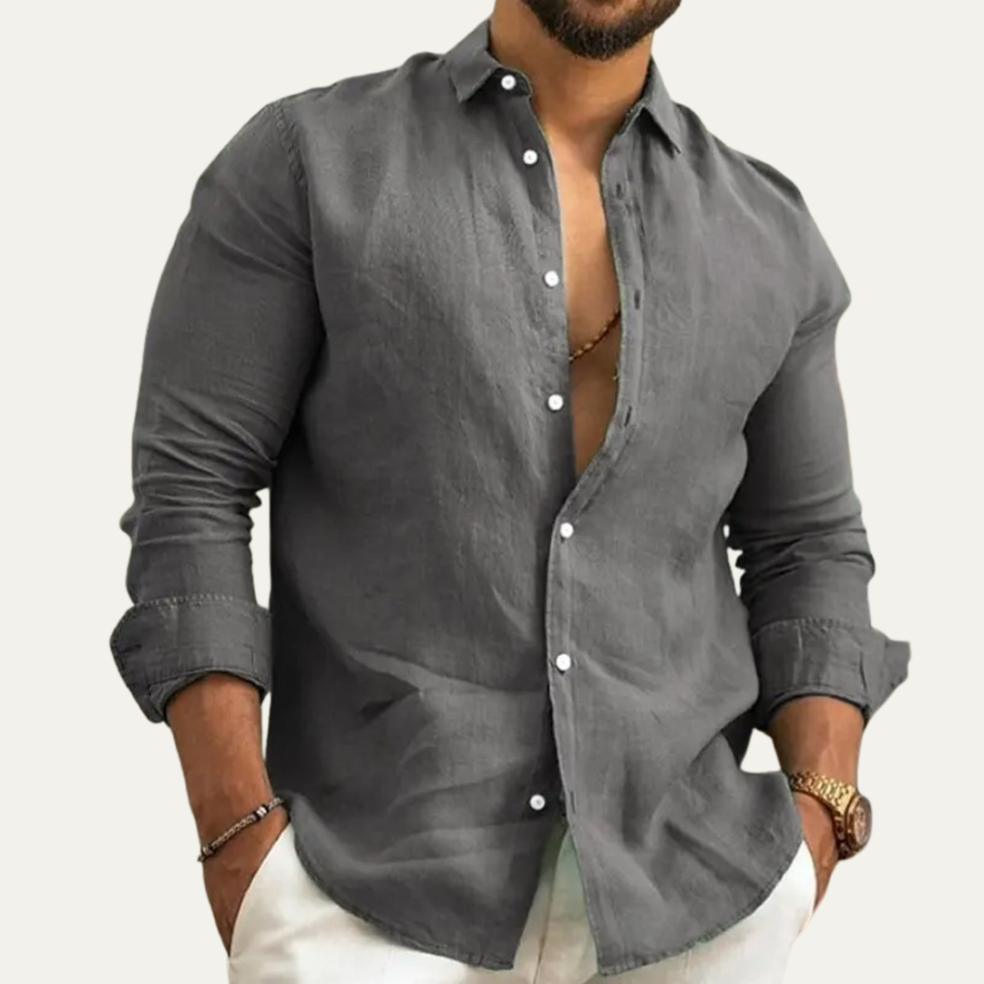 The Polignano Men’s Relaxed Button-Up Linen Summer Shirt