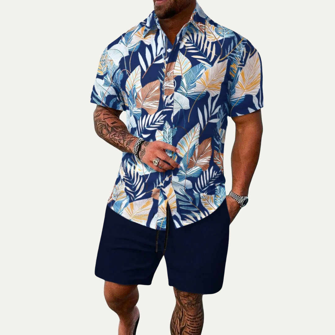 The Briarwood Men’s Tropical Casual Shirt &amp; Shorts Set