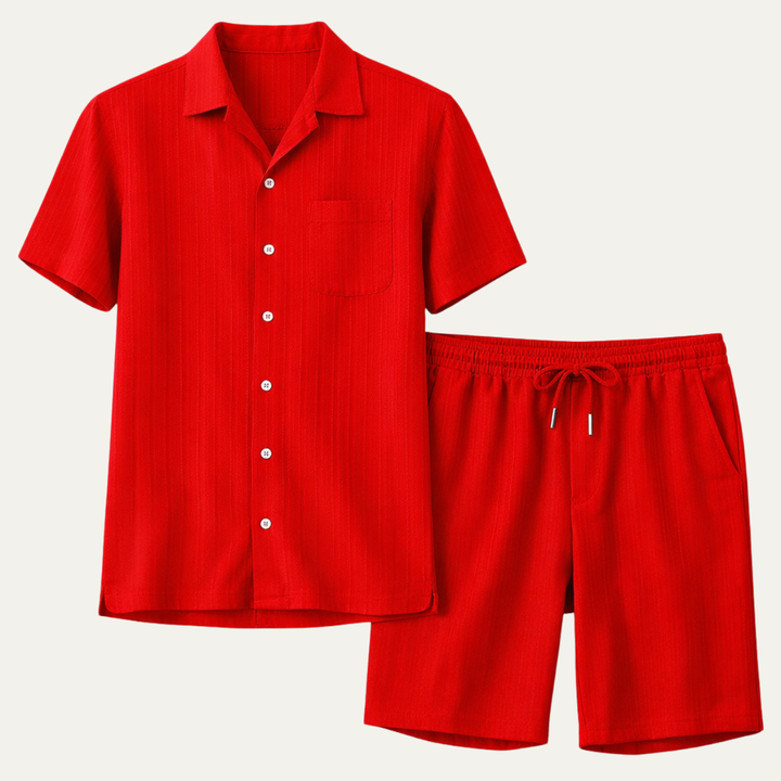 The Meadowhill Men’s Breathable Trendy Summer Set – Shirt &amp; Shorts