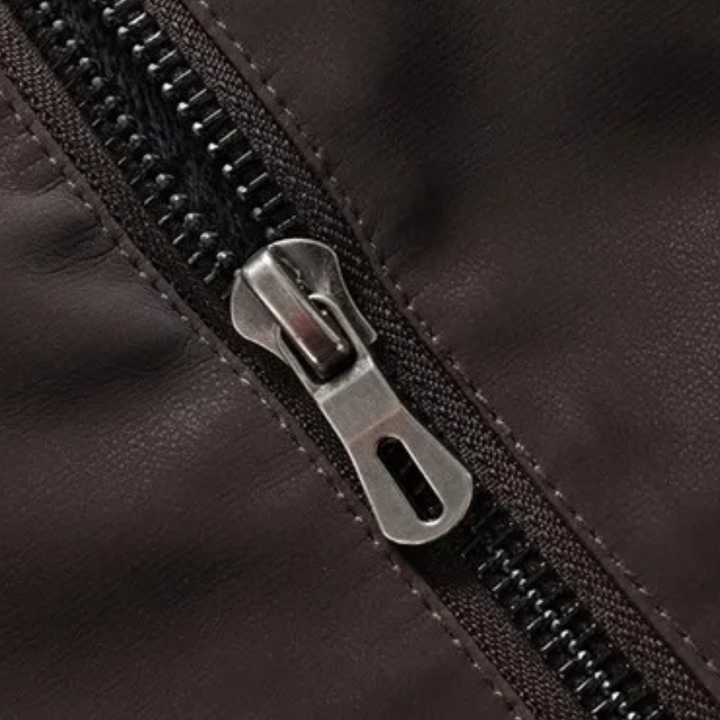 Men’s Zip Up Biker Leather Jacket