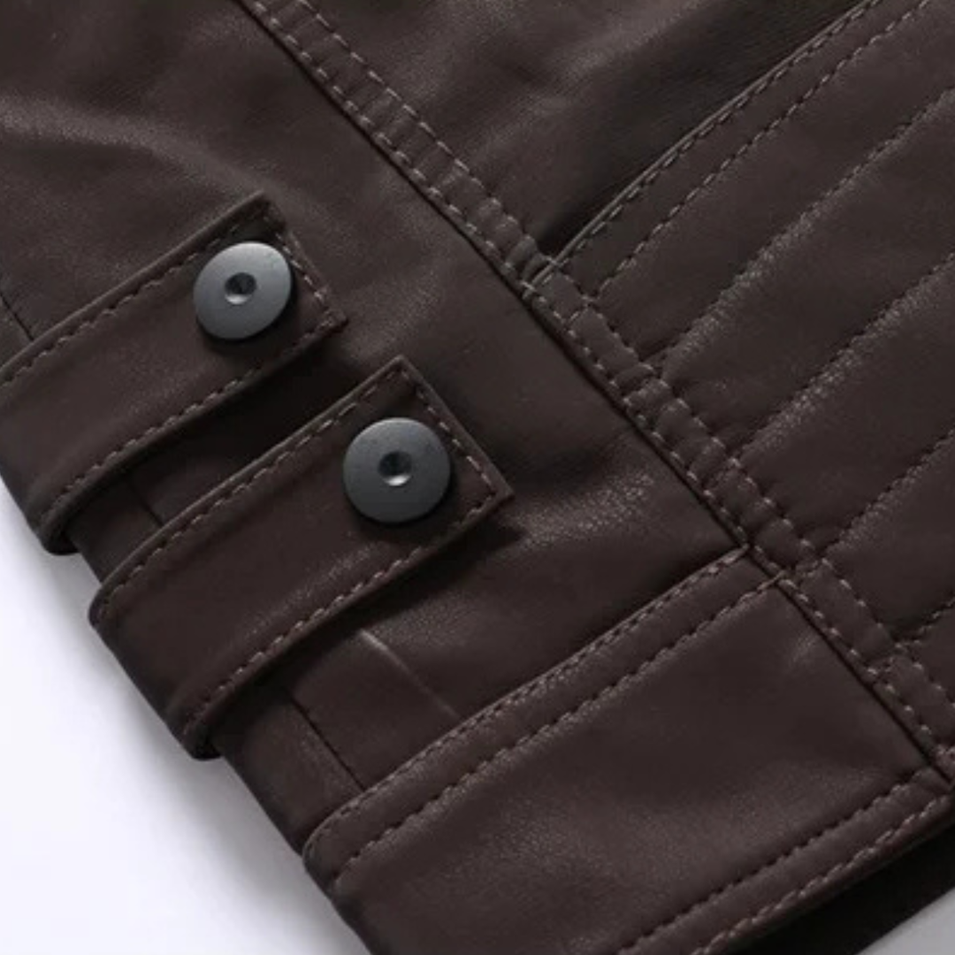 Men’s Zip Up Biker Leather Jacket
