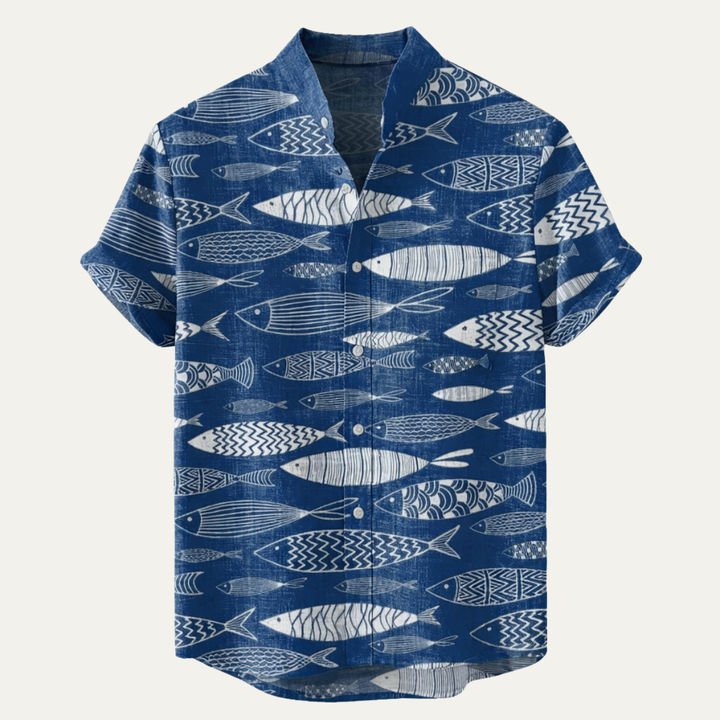 The Fairbrook Lane Men’s Retro Linen Hawaiian Beach Shirt